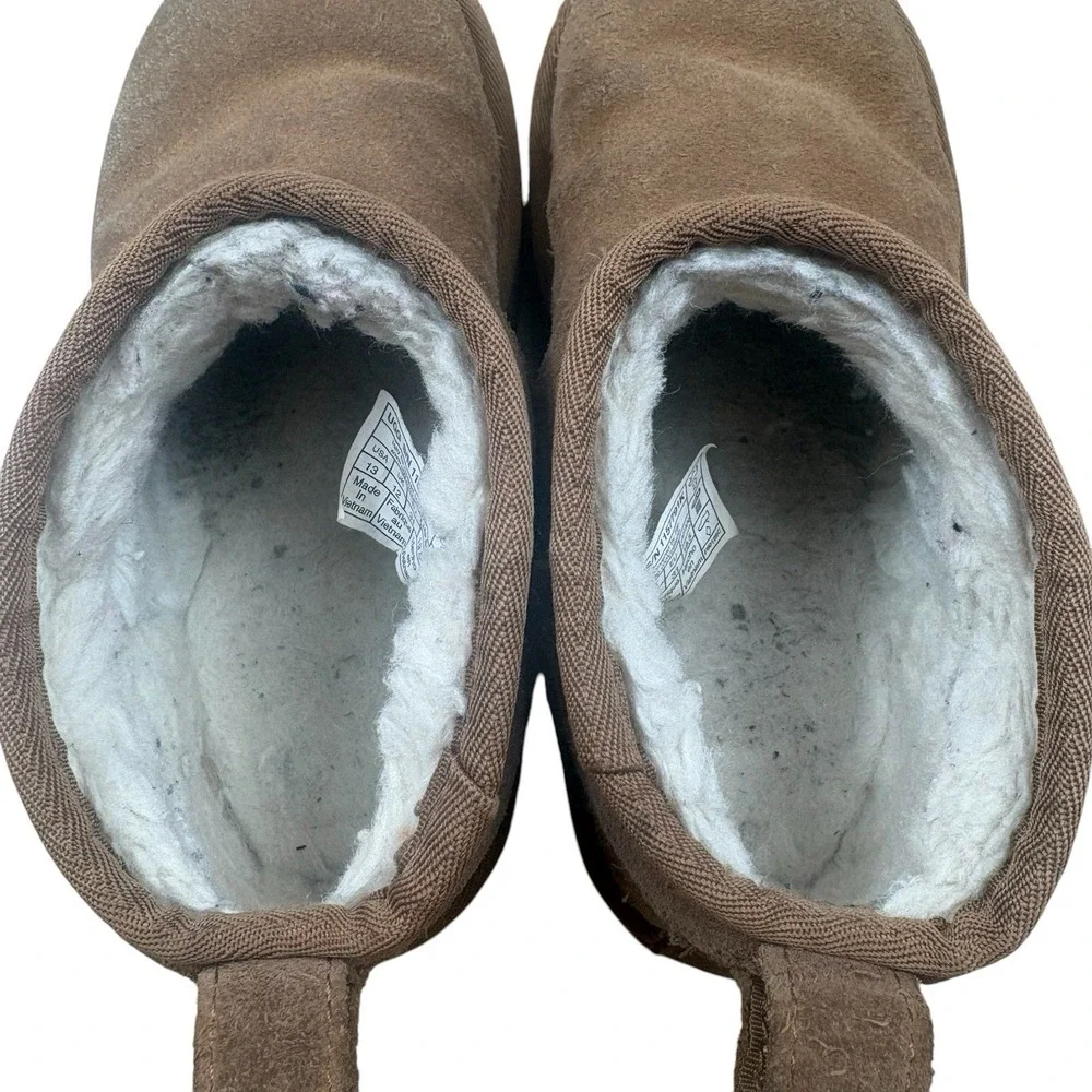UGG Kids' Classic Ultra Mini Platform Suede Shearling Ankle Bootie Size 13